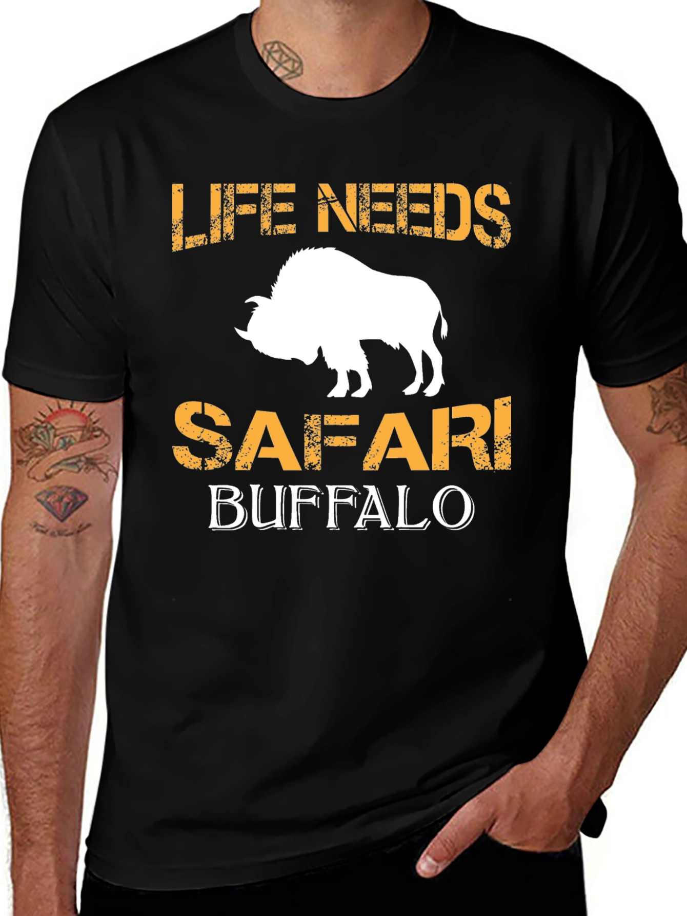 Life Needs Safari Buffalo Graphic T-Shirt