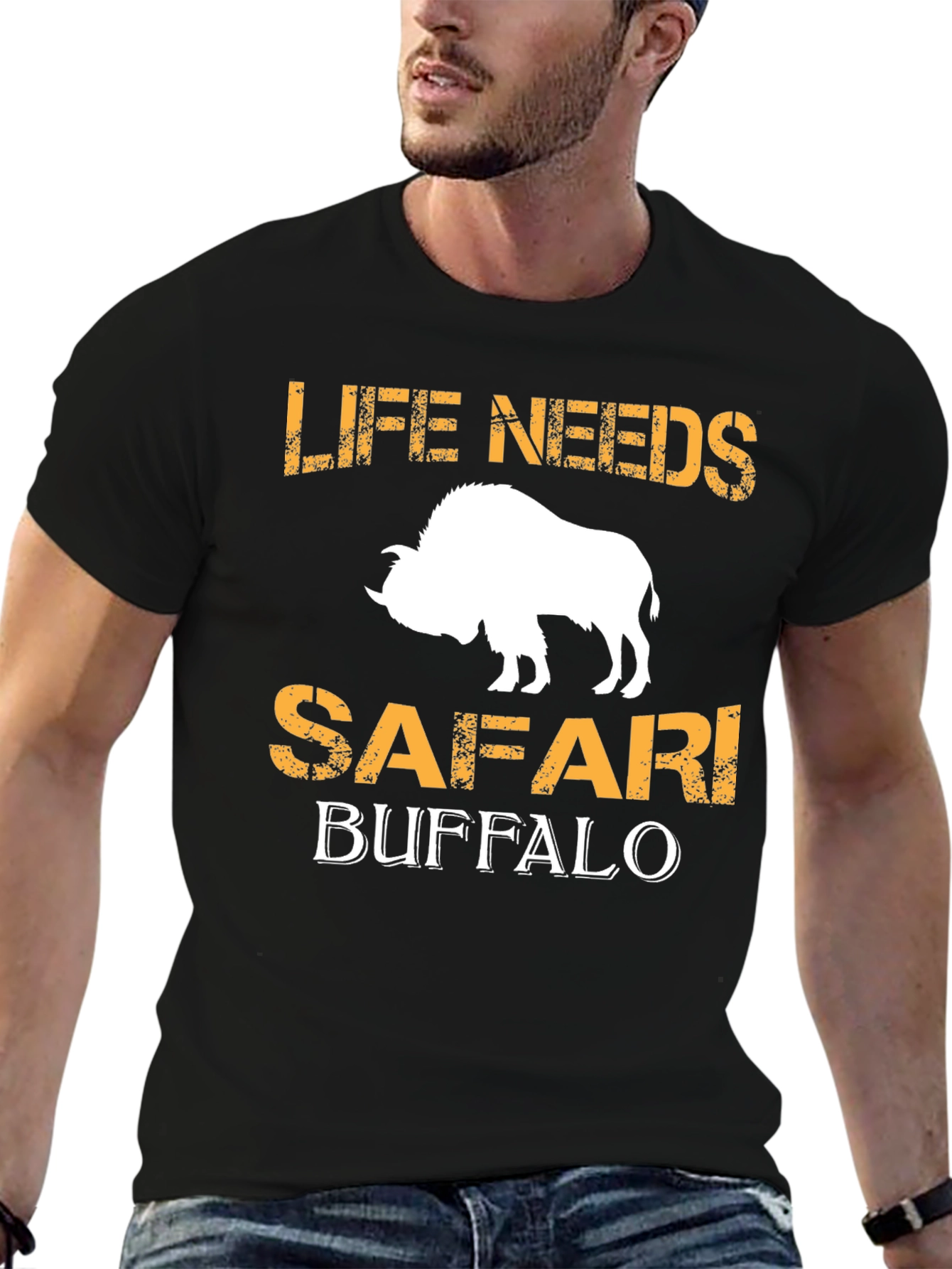 Life Needs Safari Buffalo Graphic T-Shirt