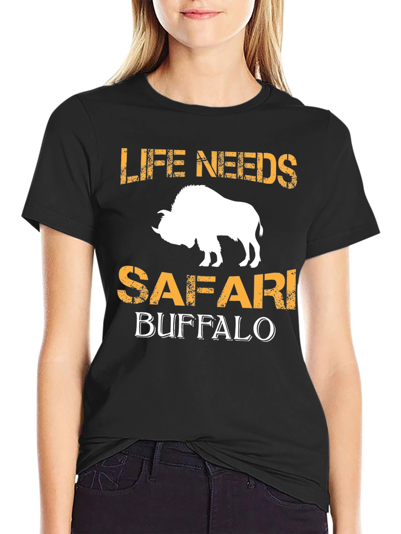 Life Needs Safari Buffalo Graphic T-Shirt