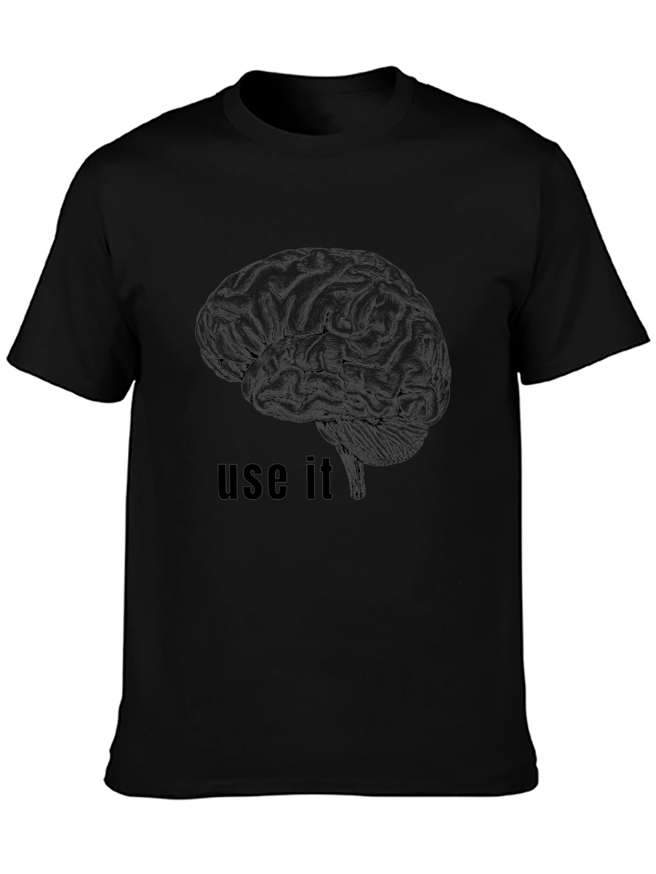 Use It! Brain Graphic Black T-Shirt