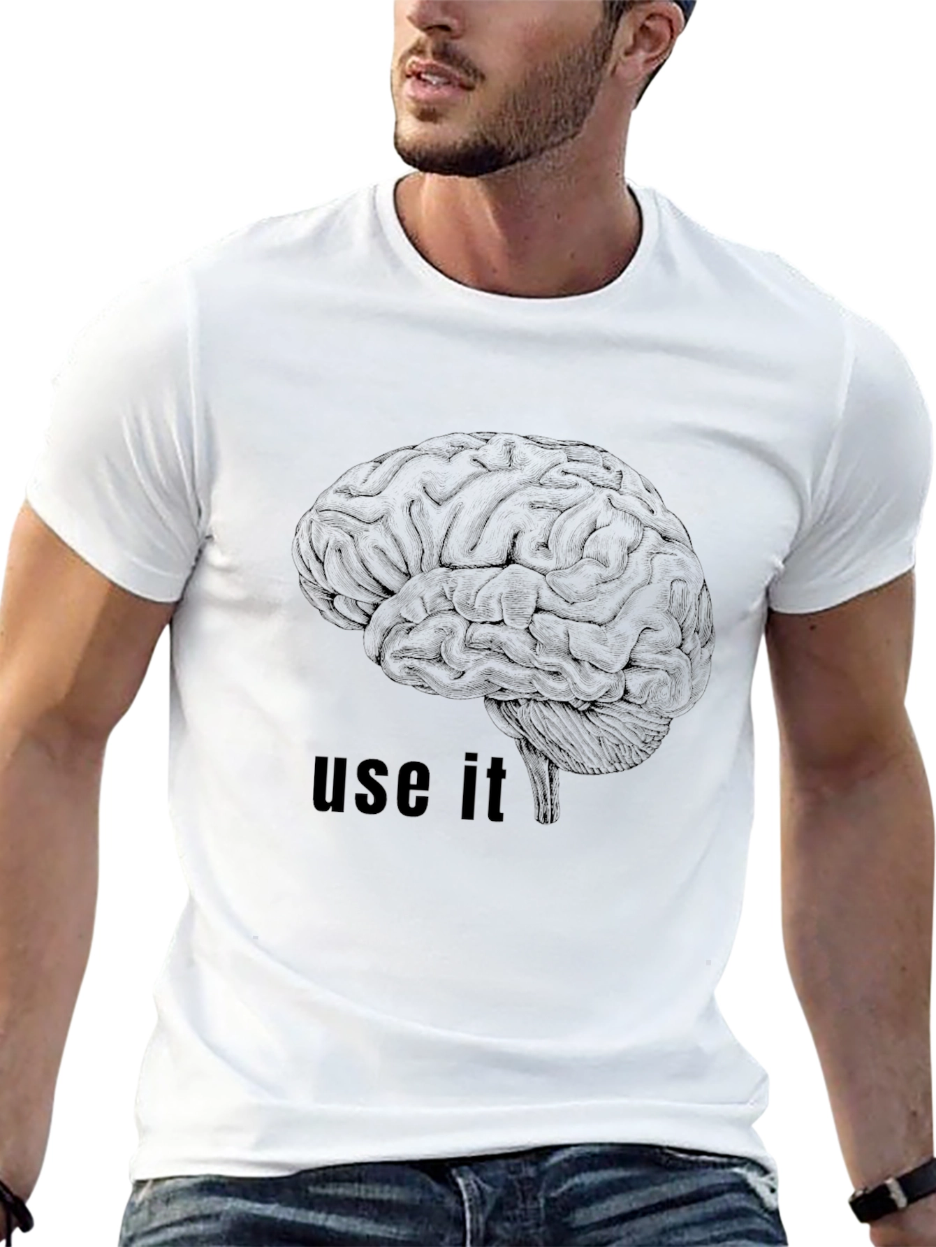 Use It! Brain Graphic Black T-Shirt