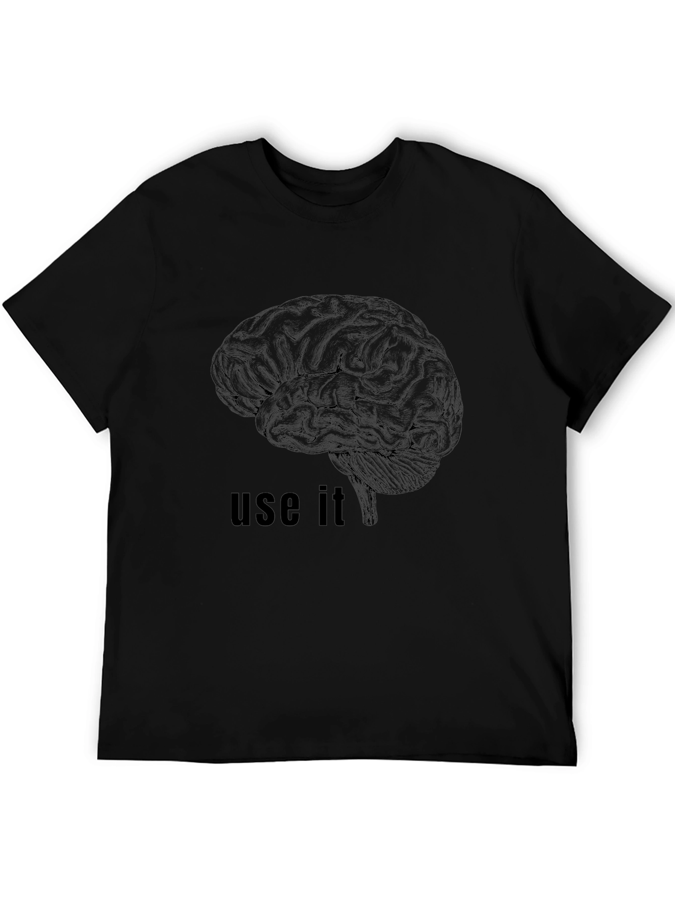 Use It! Brain Graphic Black T-Shirt