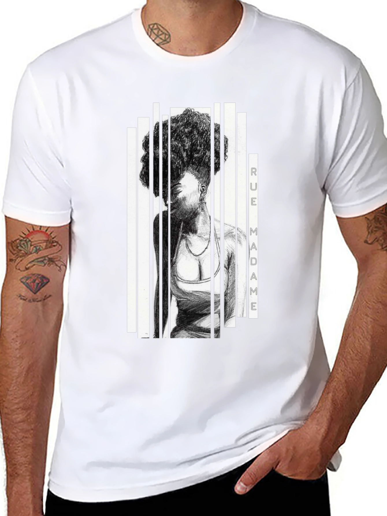 Rue Madame Graphic Print Black T-Shirt