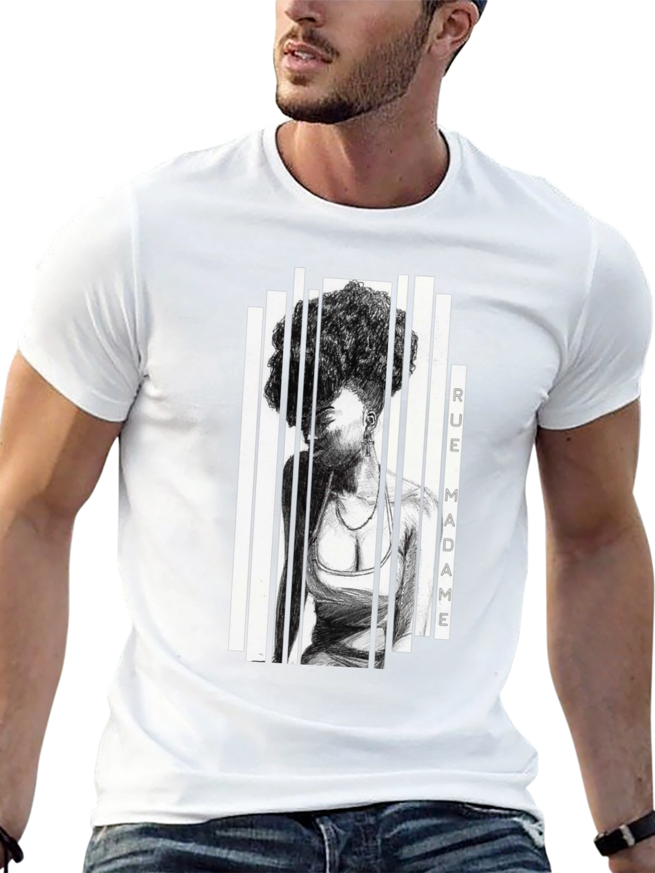 Rue Madame Graphic Print Black T-Shirt