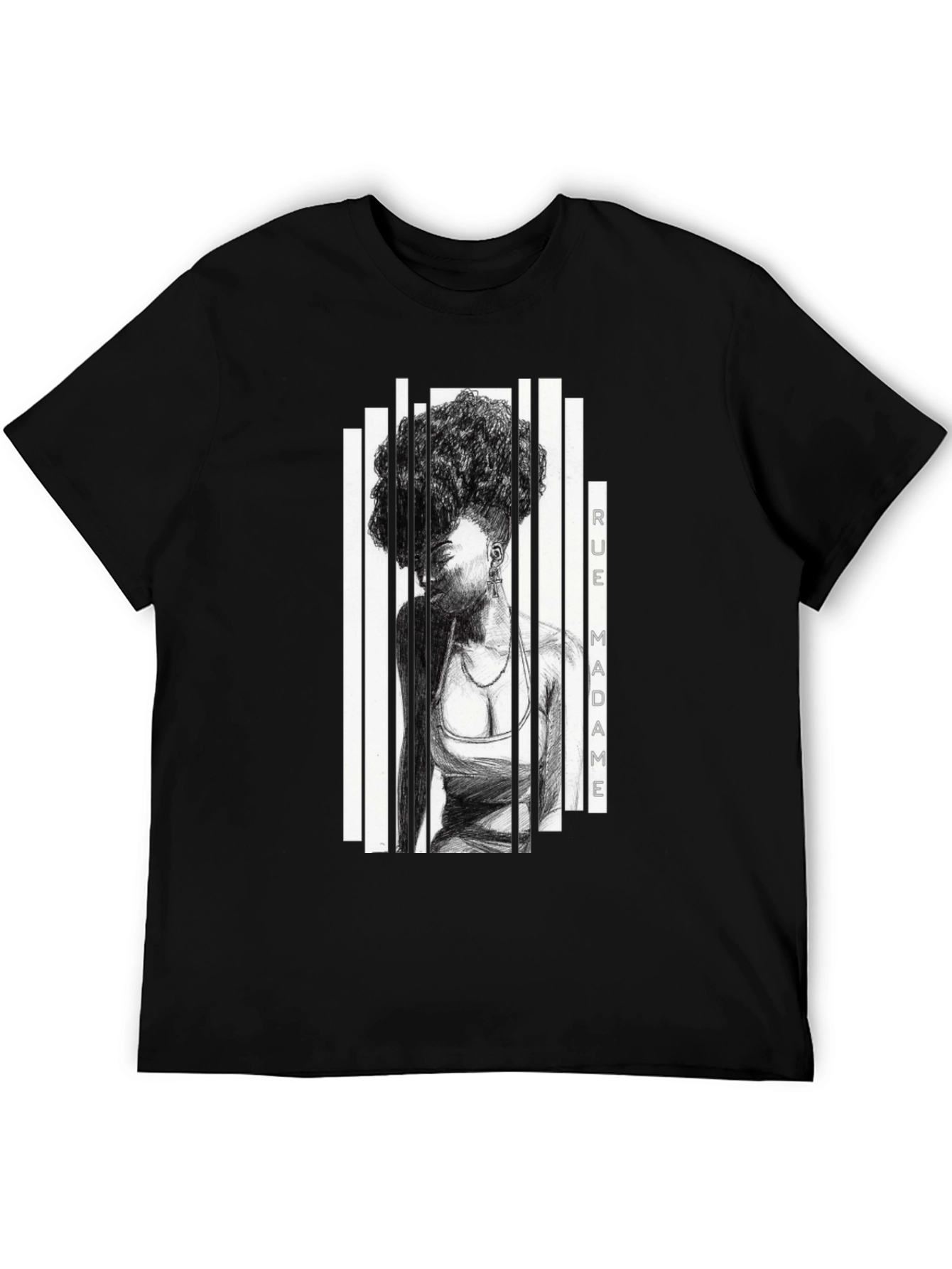 Rue Madame Graphic Print Black T-Shirt