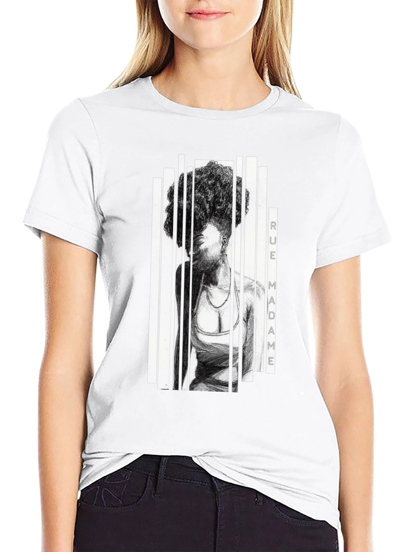 Rue Madame Graphic Print Black T-Shirt