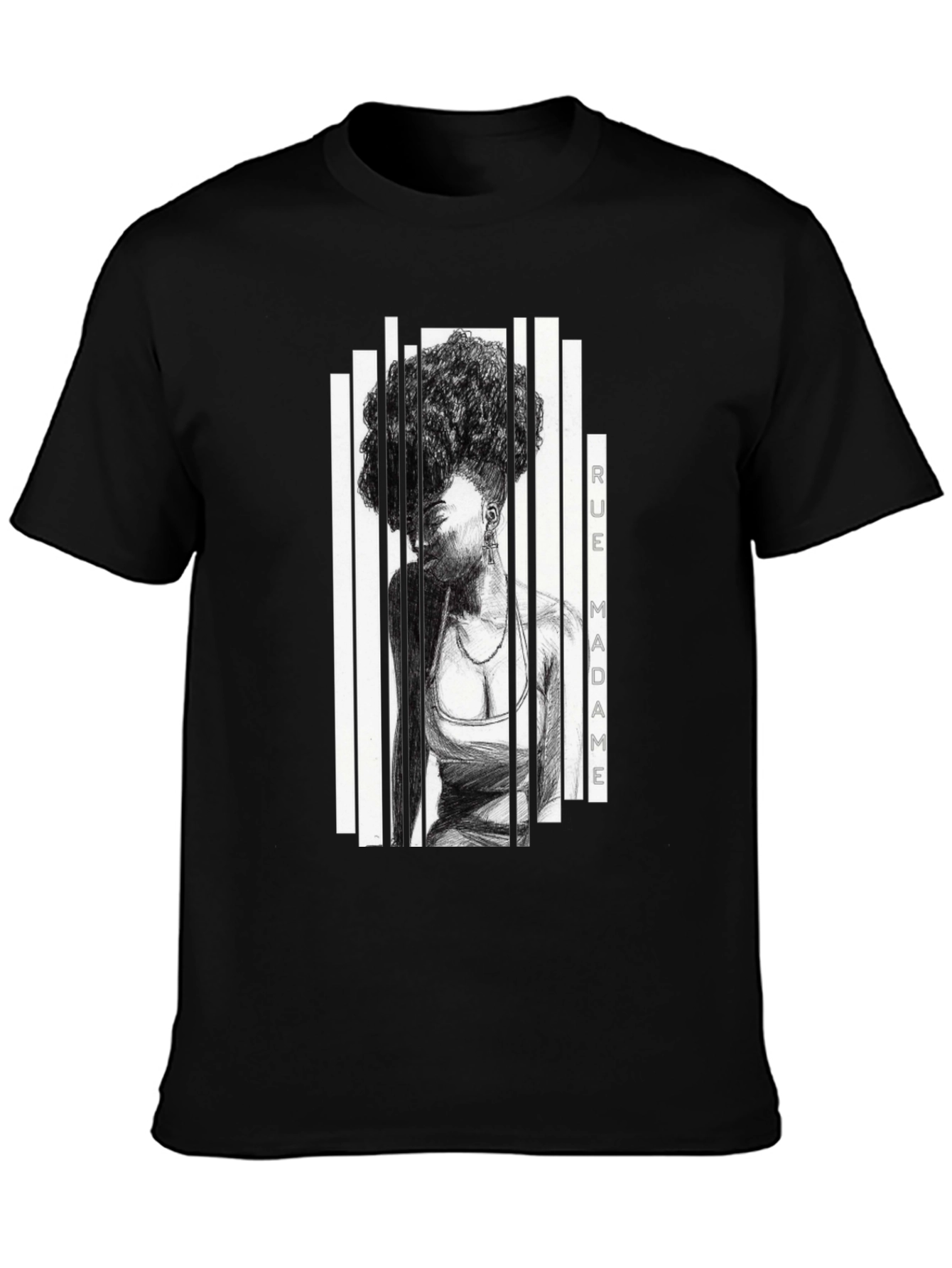 Rue Madame Graphic Print Black T-Shirt