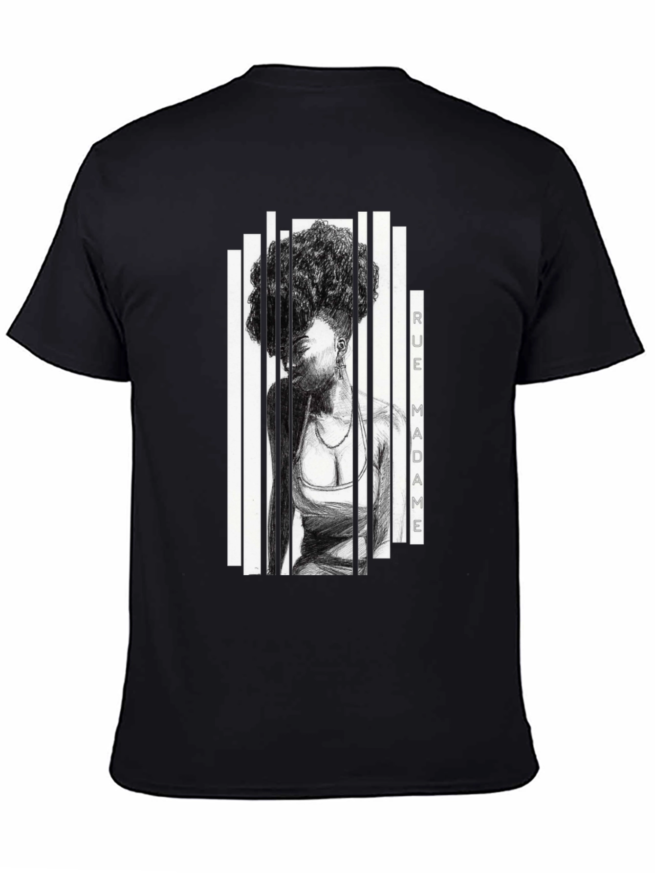Rue Madame Graphic Print Black T-Shirt