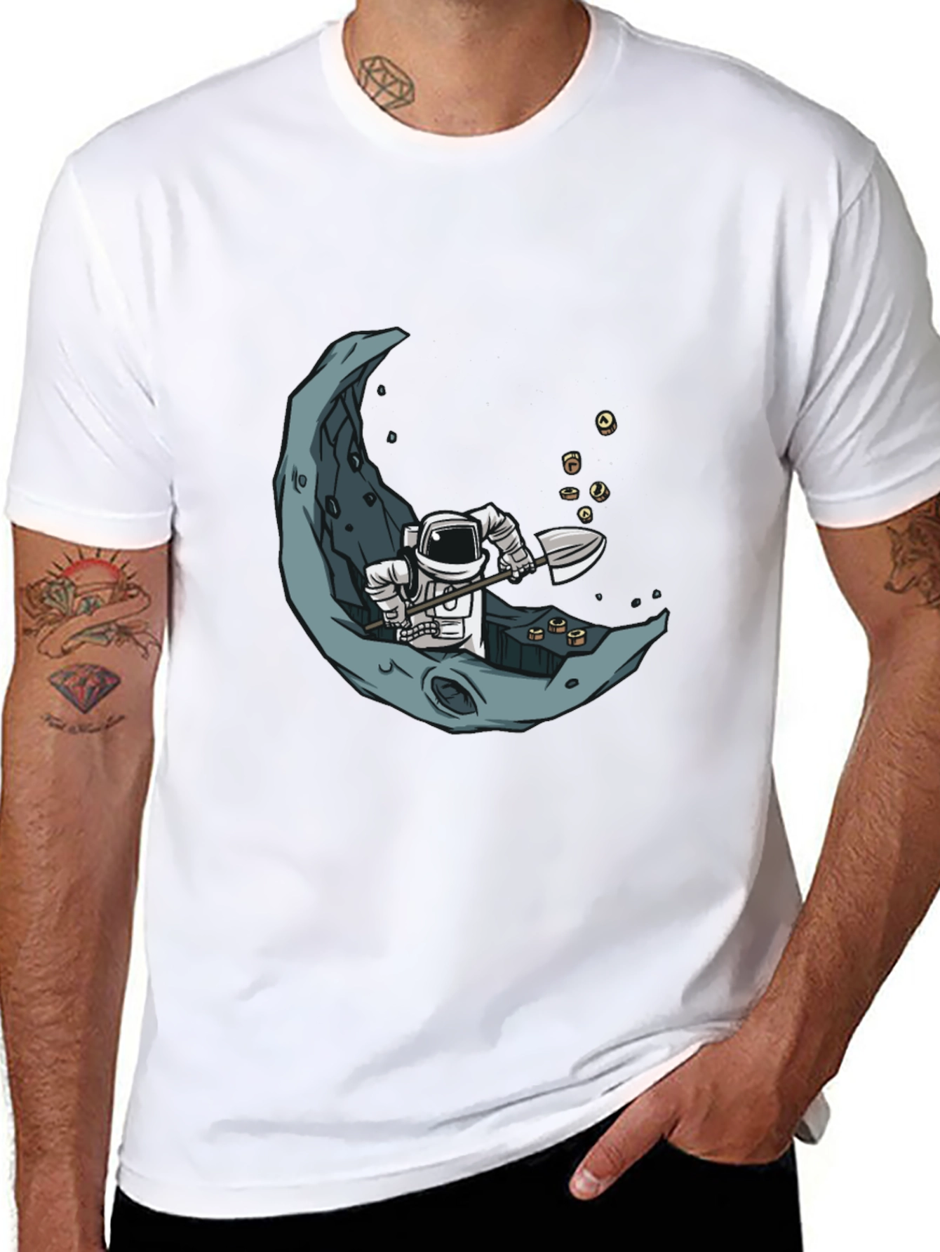 Astronaut Moon Miner Graphic Tee