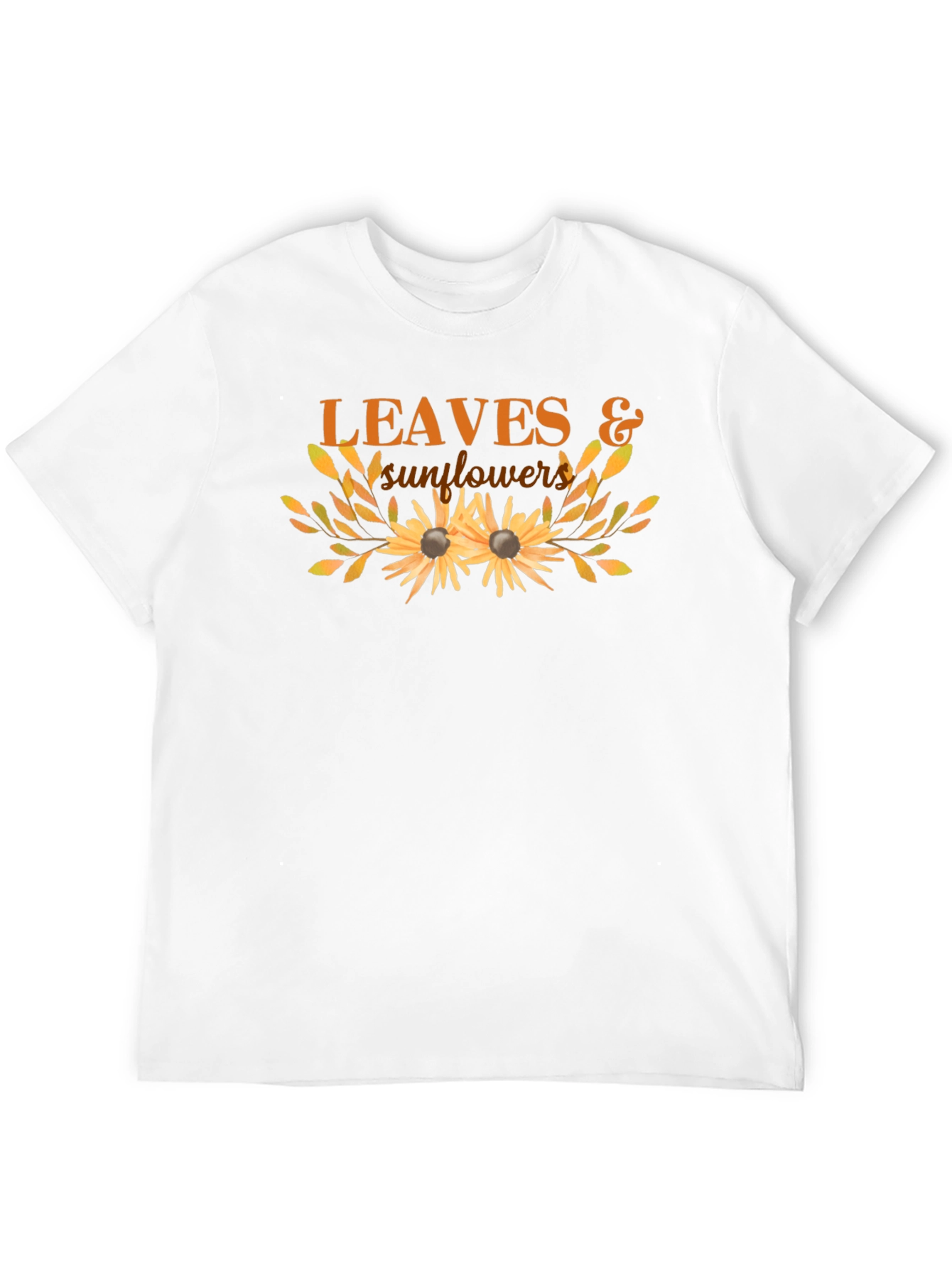 Leaves & Sunflowers Graphic Tee - Black