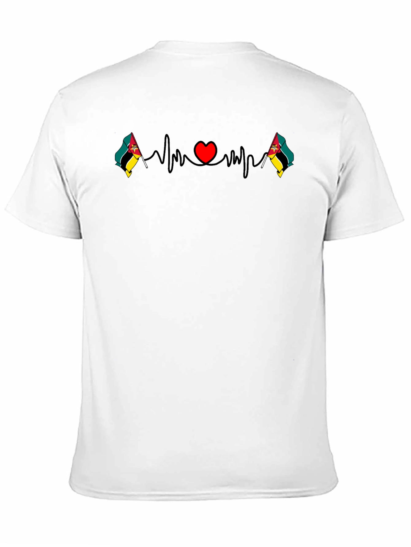 Mozambique Flag Heartbeat T-Shirt