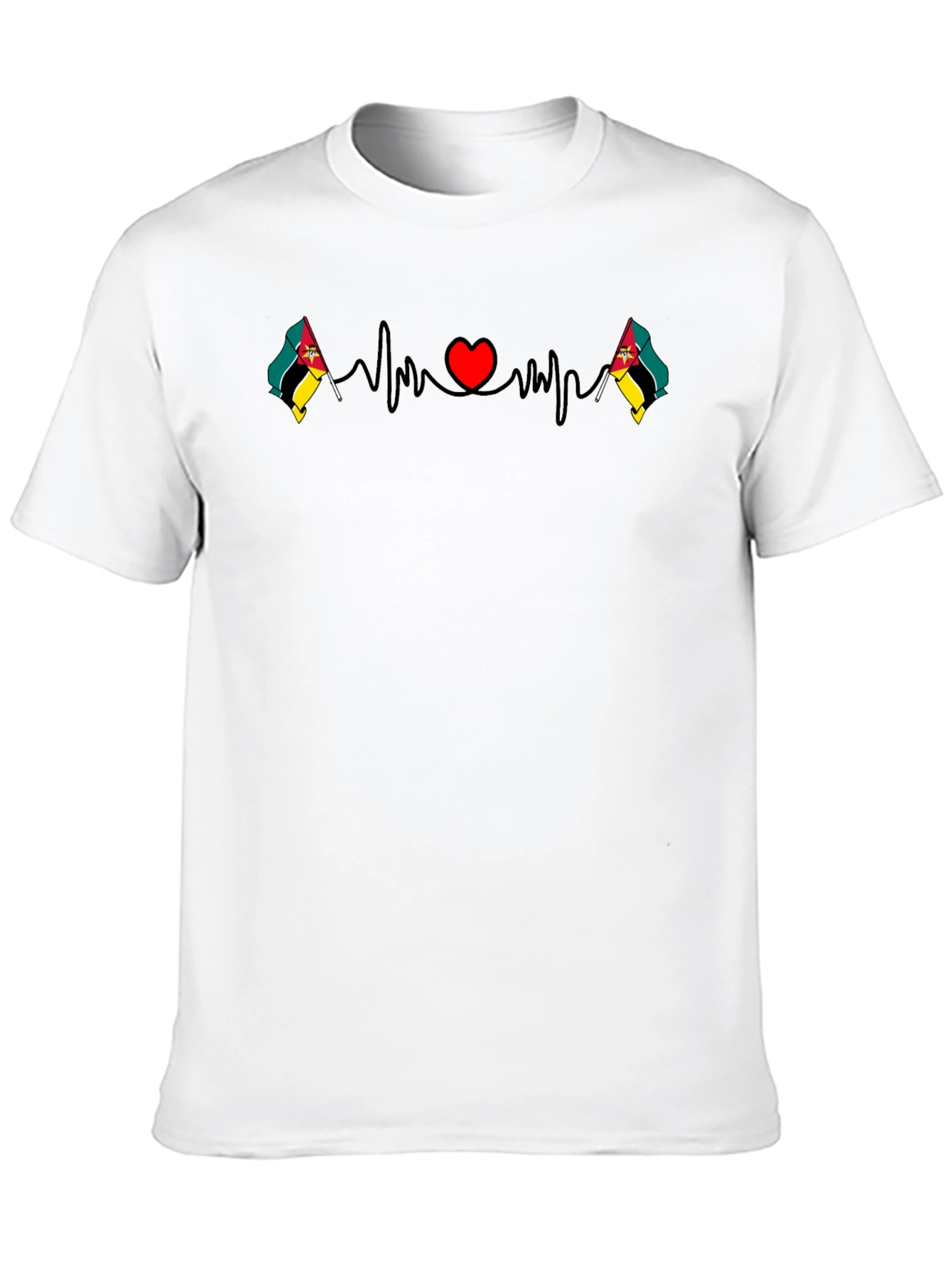 Mozambique Flag Heartbeat T-Shirt