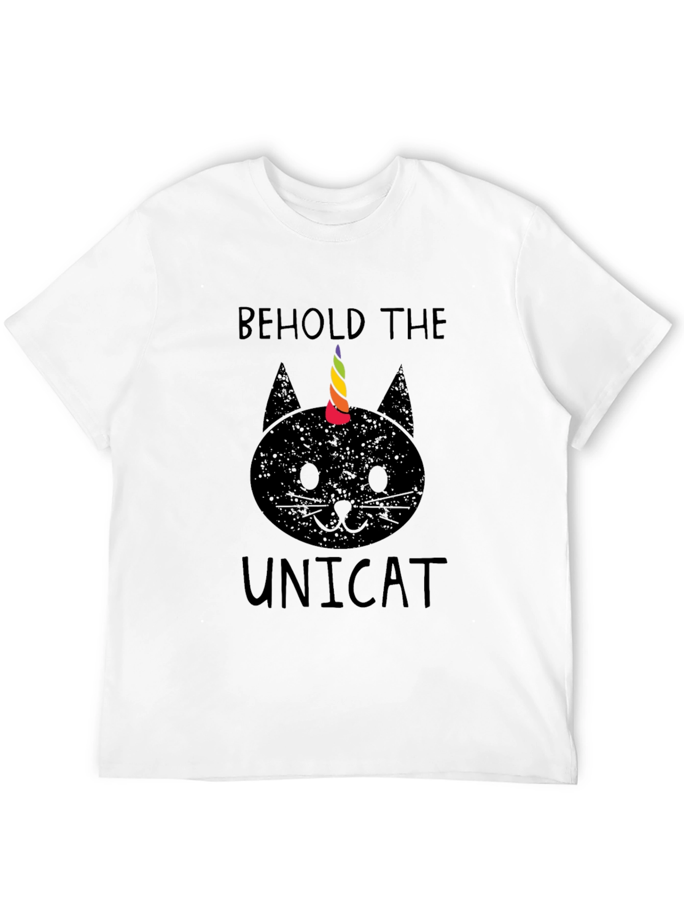 Behold the Unicat T-Shirt - Black Cotton Blend