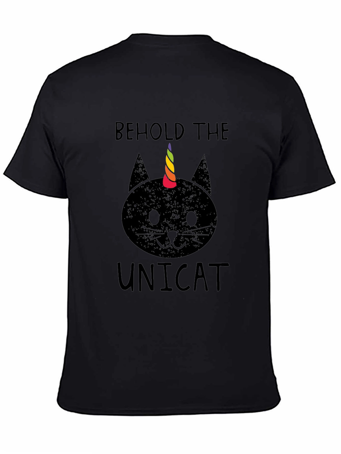 Behold the Unicat T-Shirt - Black Cotton Blend
