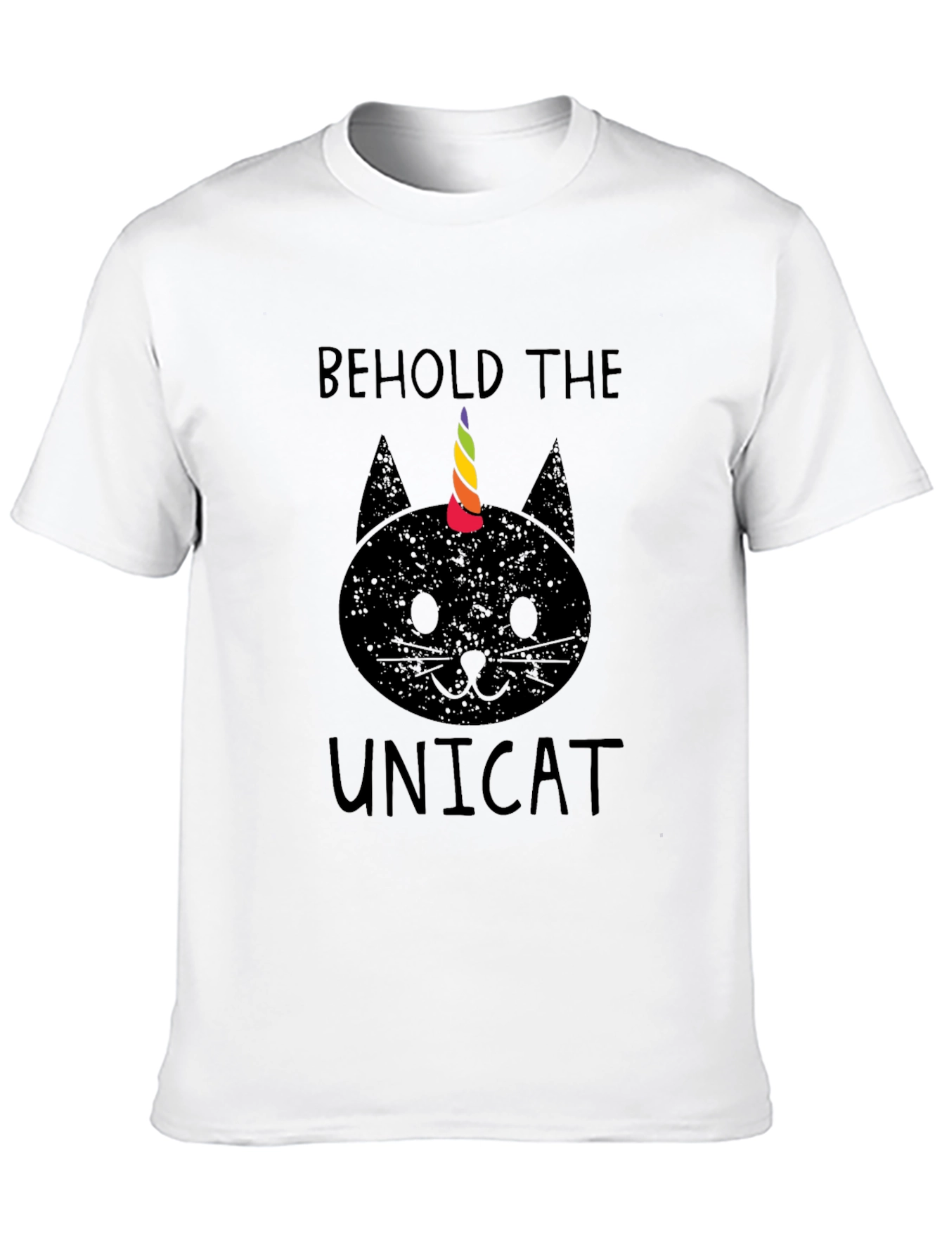 Behold the Unicat T-Shirt - Black Cotton Blend