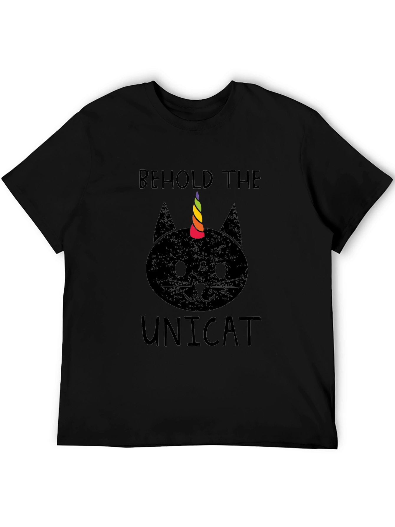 Behold the Unicat T-Shirt - Black Cotton Blend