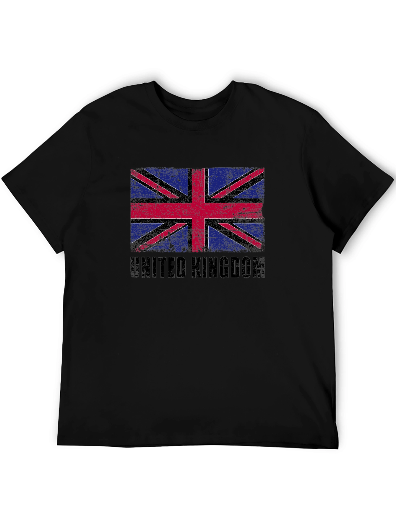 United Kingdom Flag Graphic Tee - Black Cotton Blend