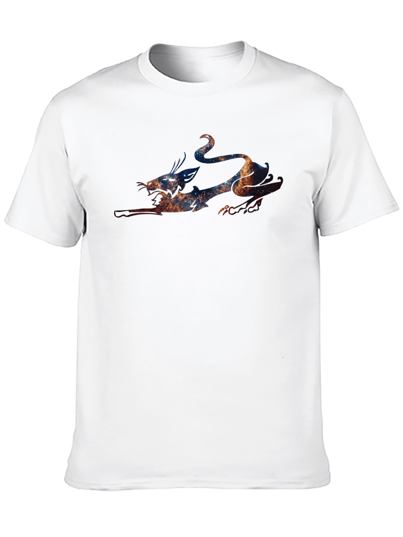 Cosmic Dragon Graphic Tee - Black Cotton Blend