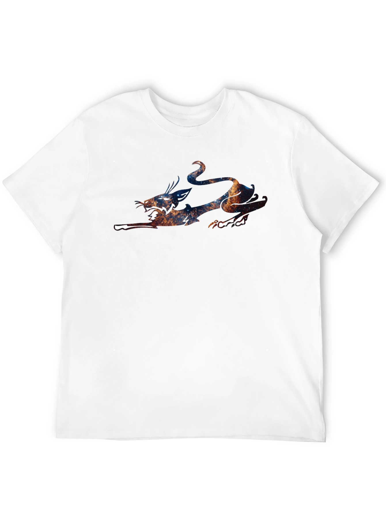 Cosmic Dragon Graphic Tee - Black Cotton Blend