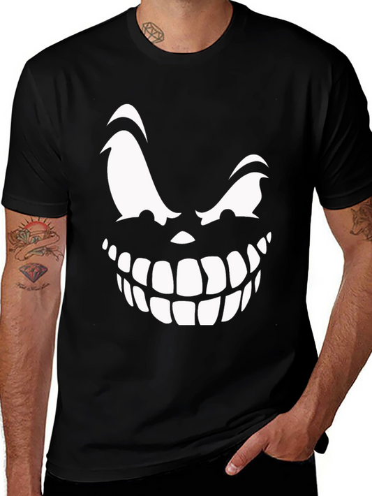 Creepy Smile Graphic Tee - Black