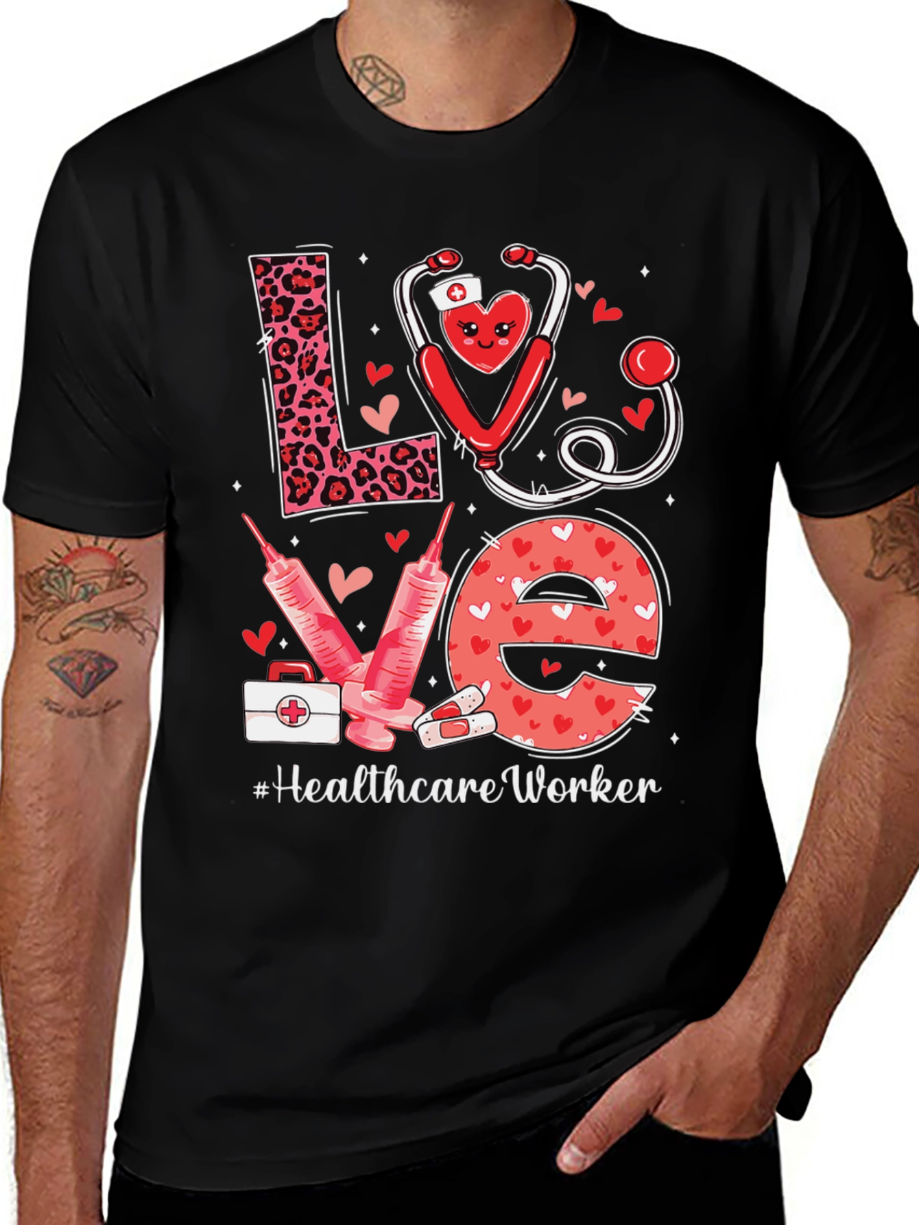Healthcare Worker Love Graphic T-Shirt
