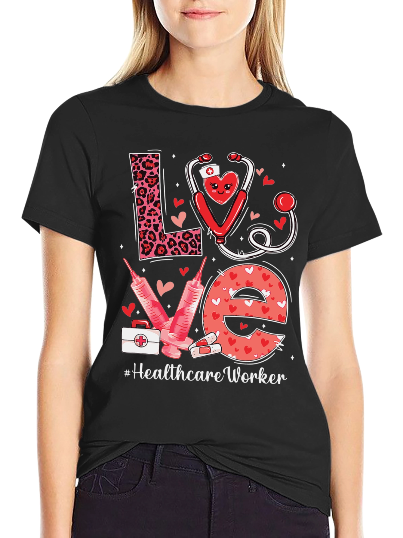 Healthcare Worker Love Graphic T-Shirt
