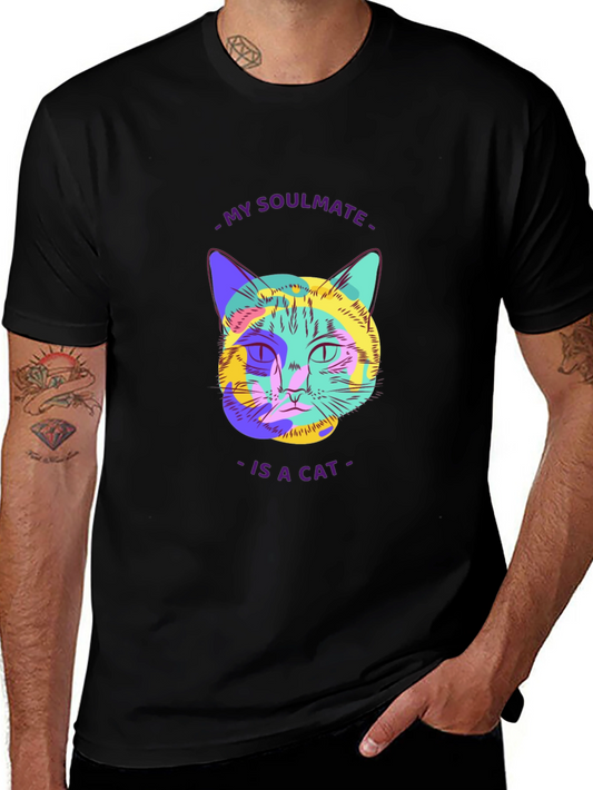 Soulmate Cat Graphic Tee - Stylish Unisex T-Shirt