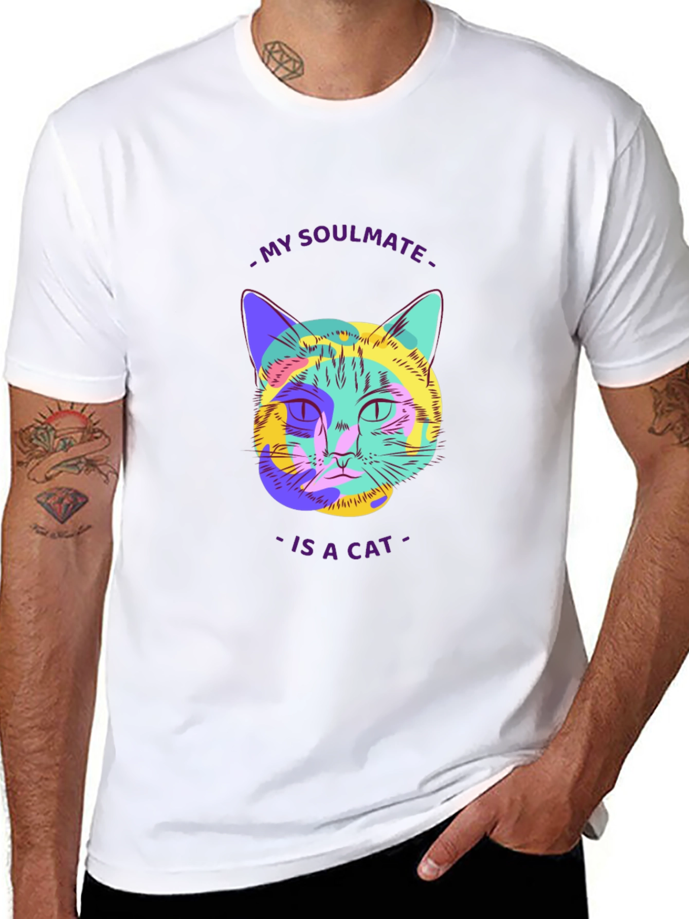 Soulmate Cat Graphic Tee - Stylish Unisex T-Shirt
