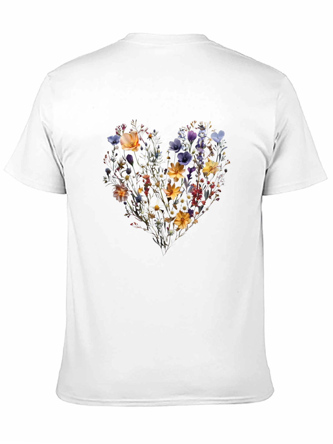 Floral Heart Black Tee