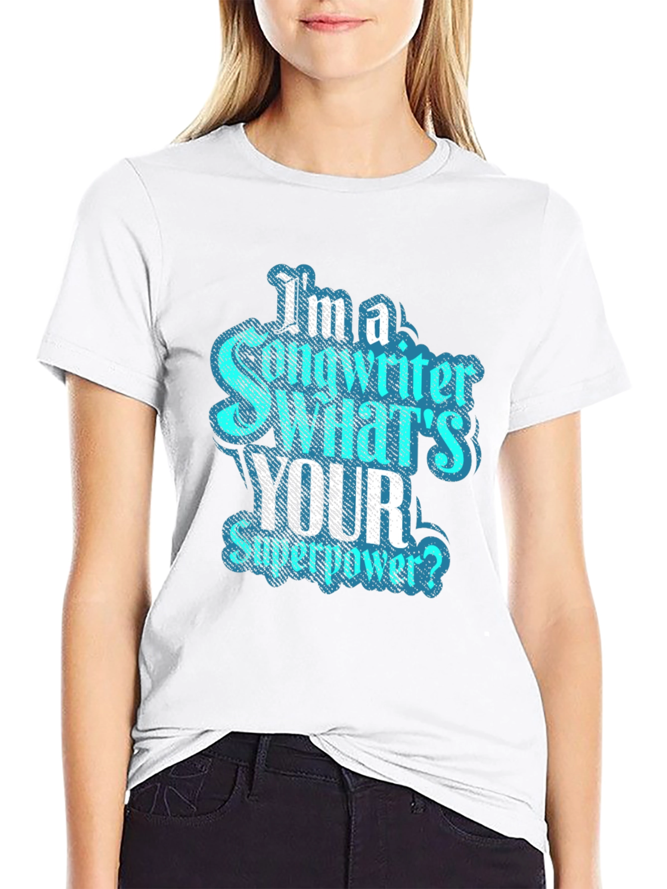 Songwriter Superpower T-Shirt - Black Crew Neck