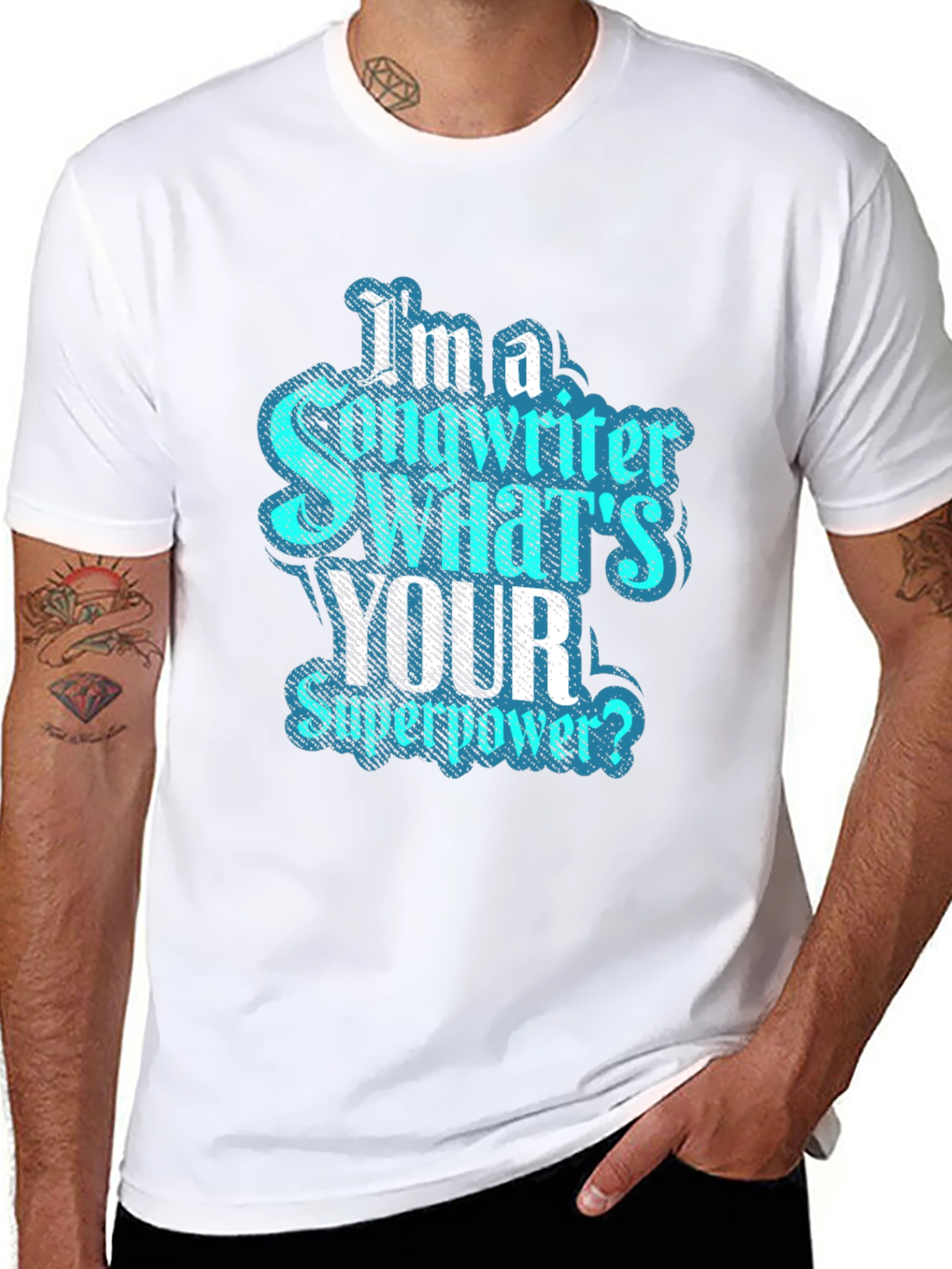 Songwriter Superpower T-Shirt - Black Crew Neck