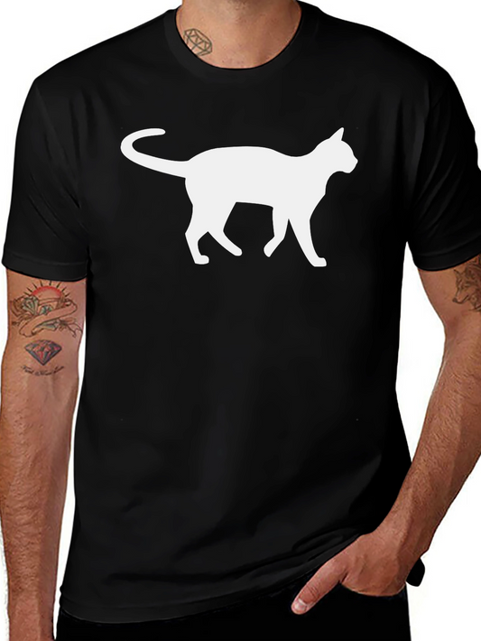 Cool Cat Silhouette Graphic T-Shirt