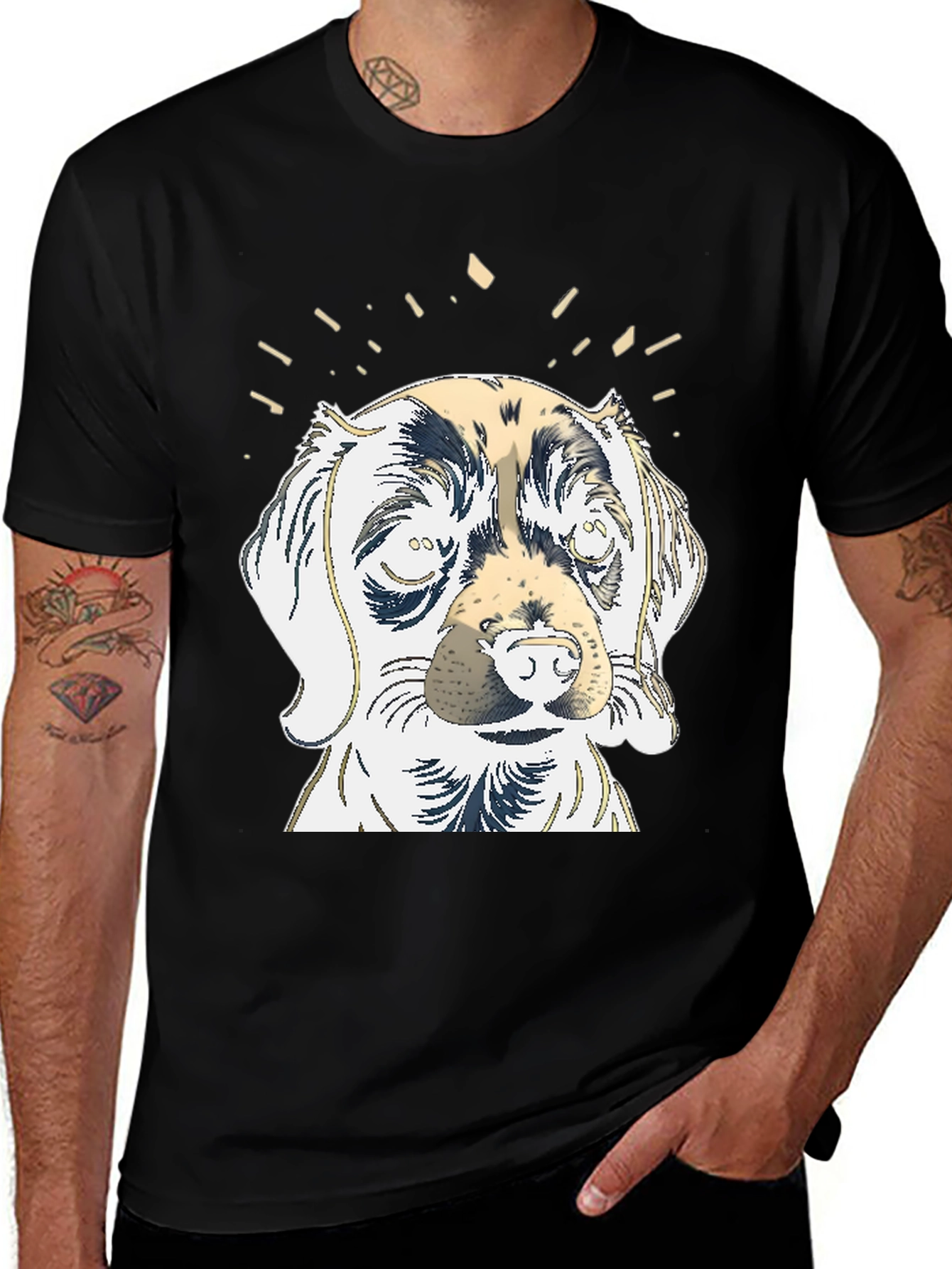 Dog Graphic Tee - Mens Black T-Shirt