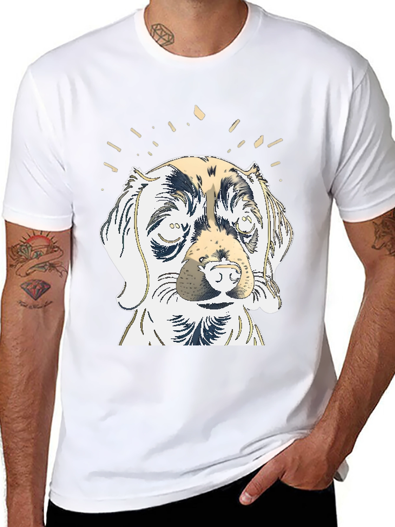 Dog Graphic Tee - Mens Black T-Shirt