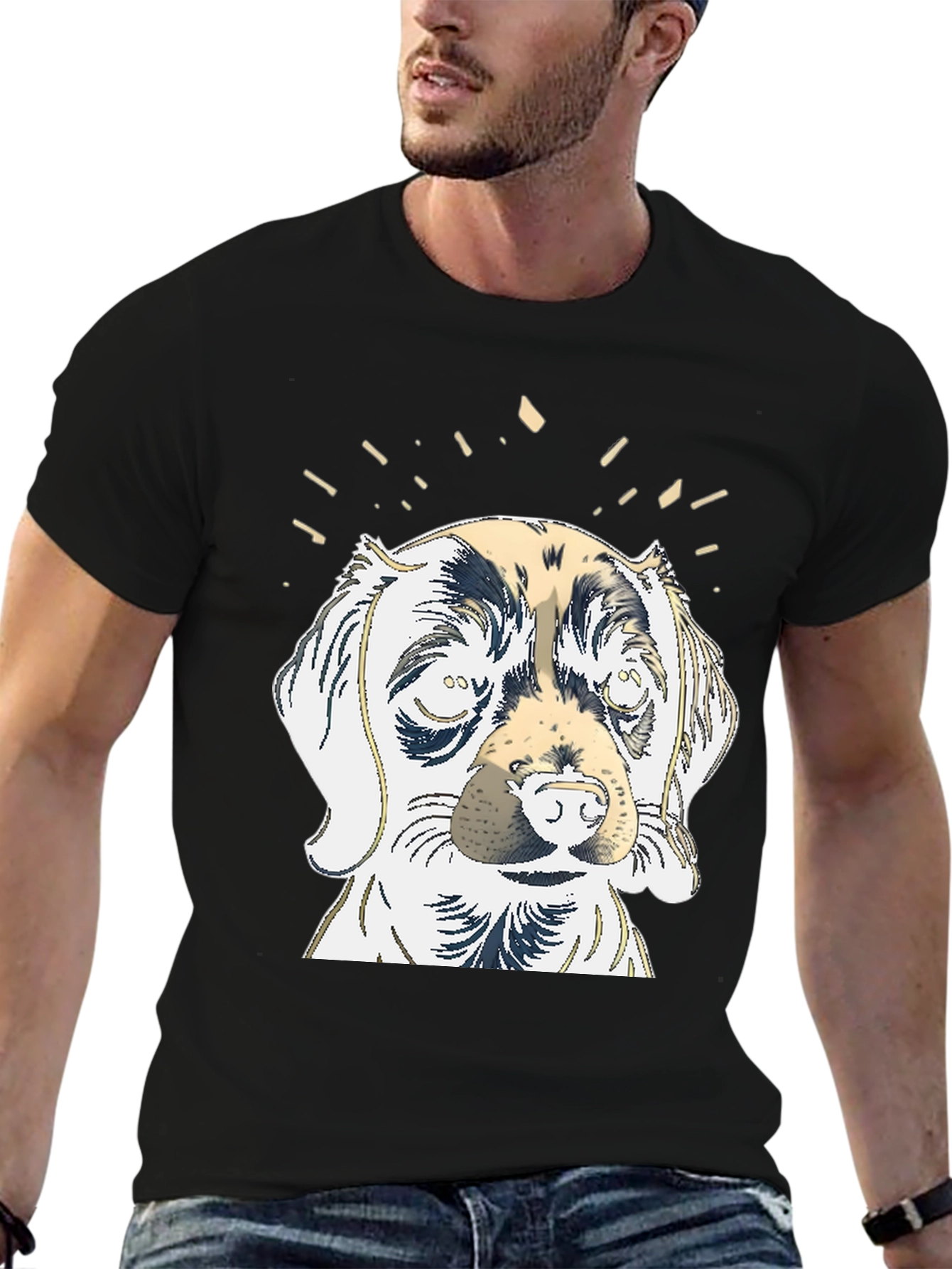 Dog Graphic Tee - Mens Black T-Shirt