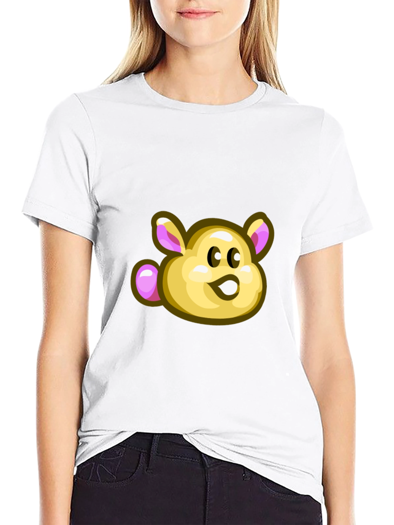 Cute Hamster Graphic Black T-Shirt