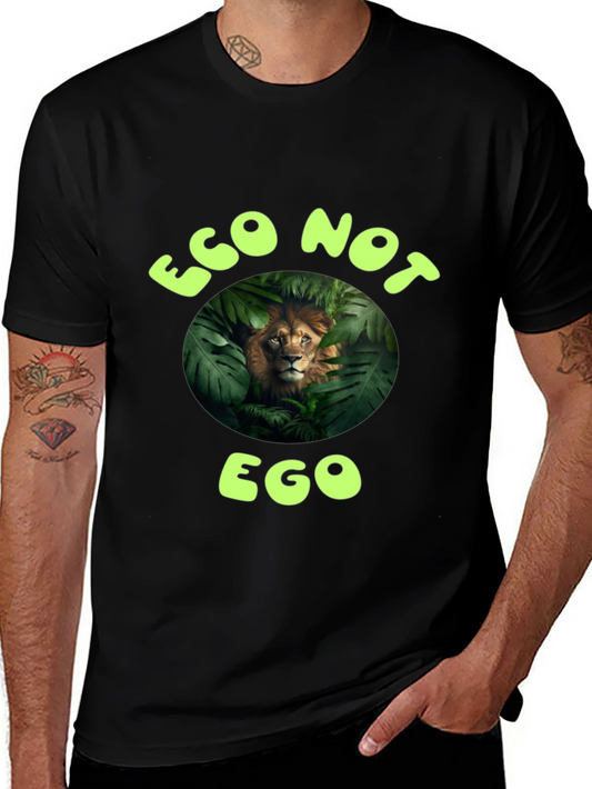 Eco Not Ego Lion Graphic Tee - Sustainable Fashion