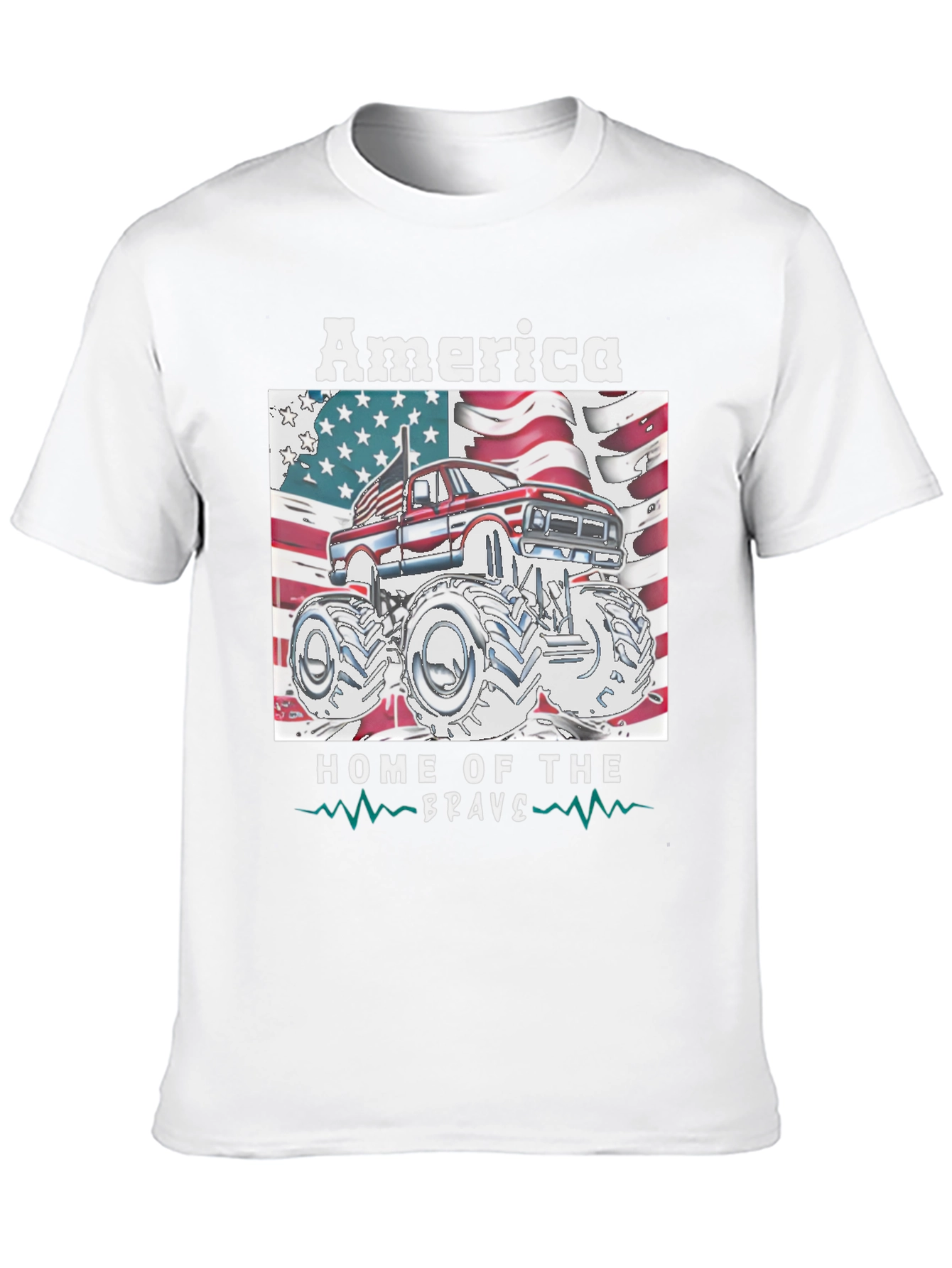 America Home of the Brave Monster Truck T-Shirt