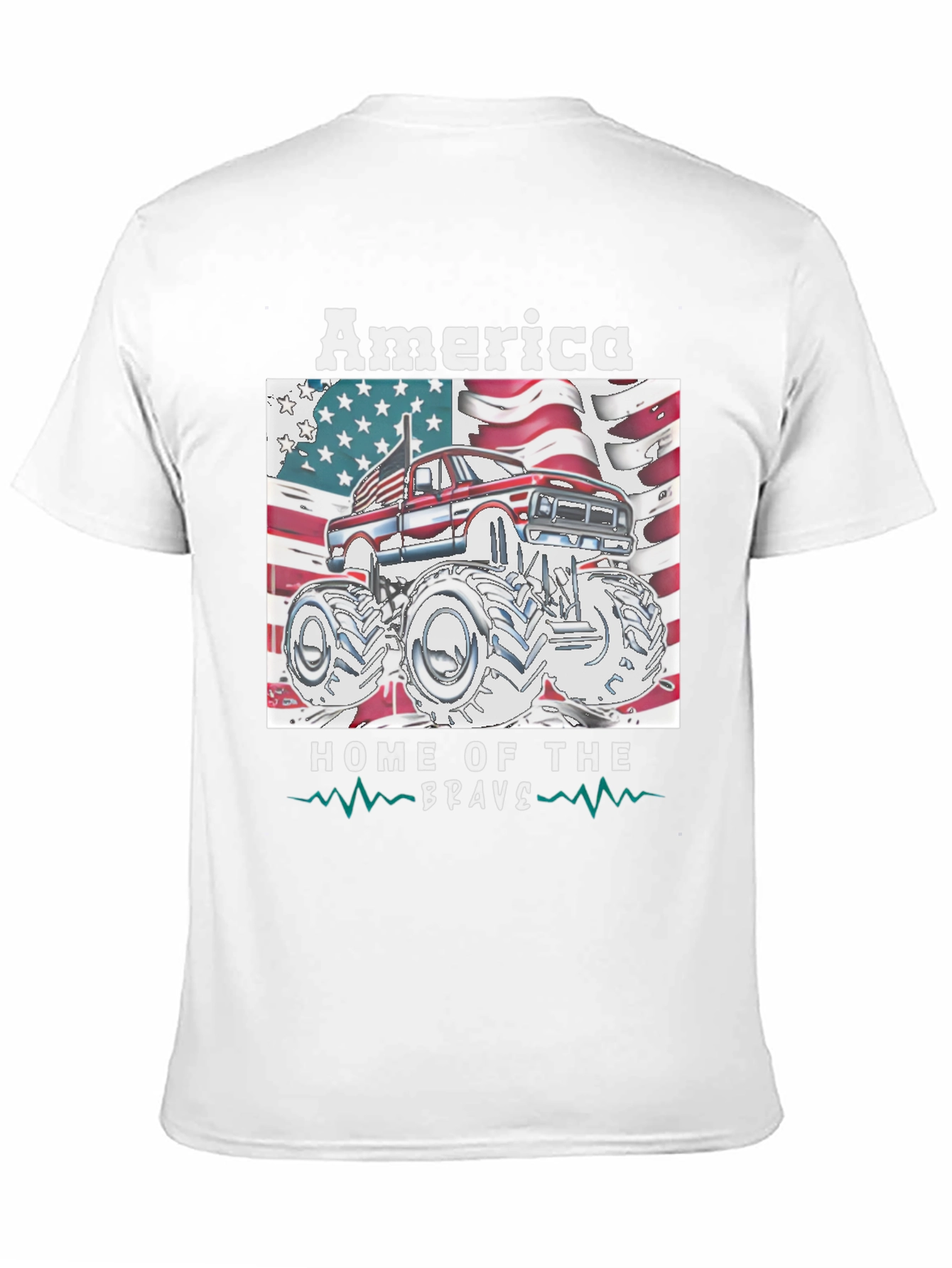 America Home of the Brave Monster Truck T-Shirt