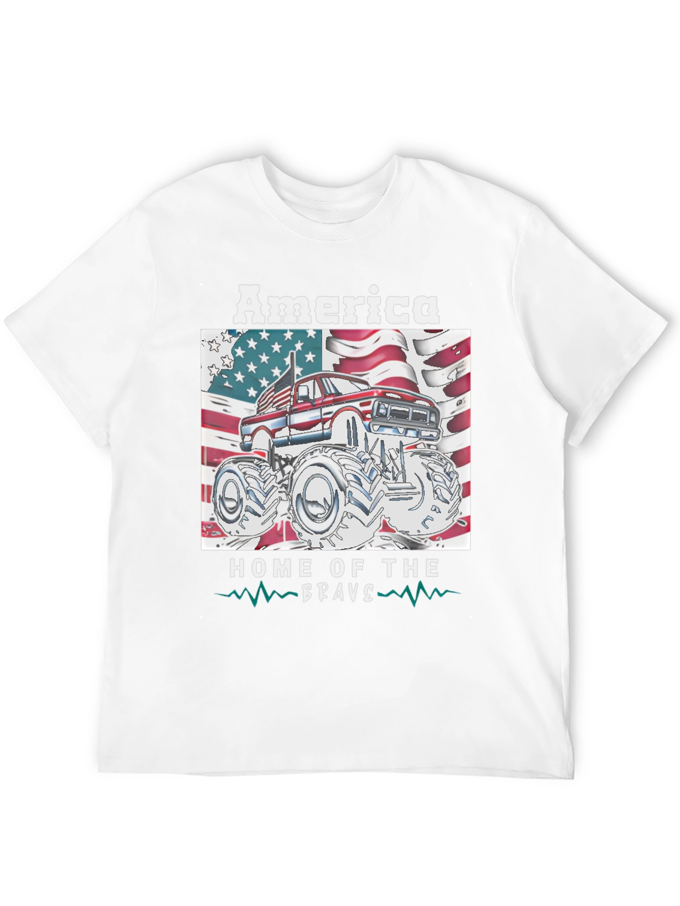 America Home of the Brave Monster Truck T-Shirt