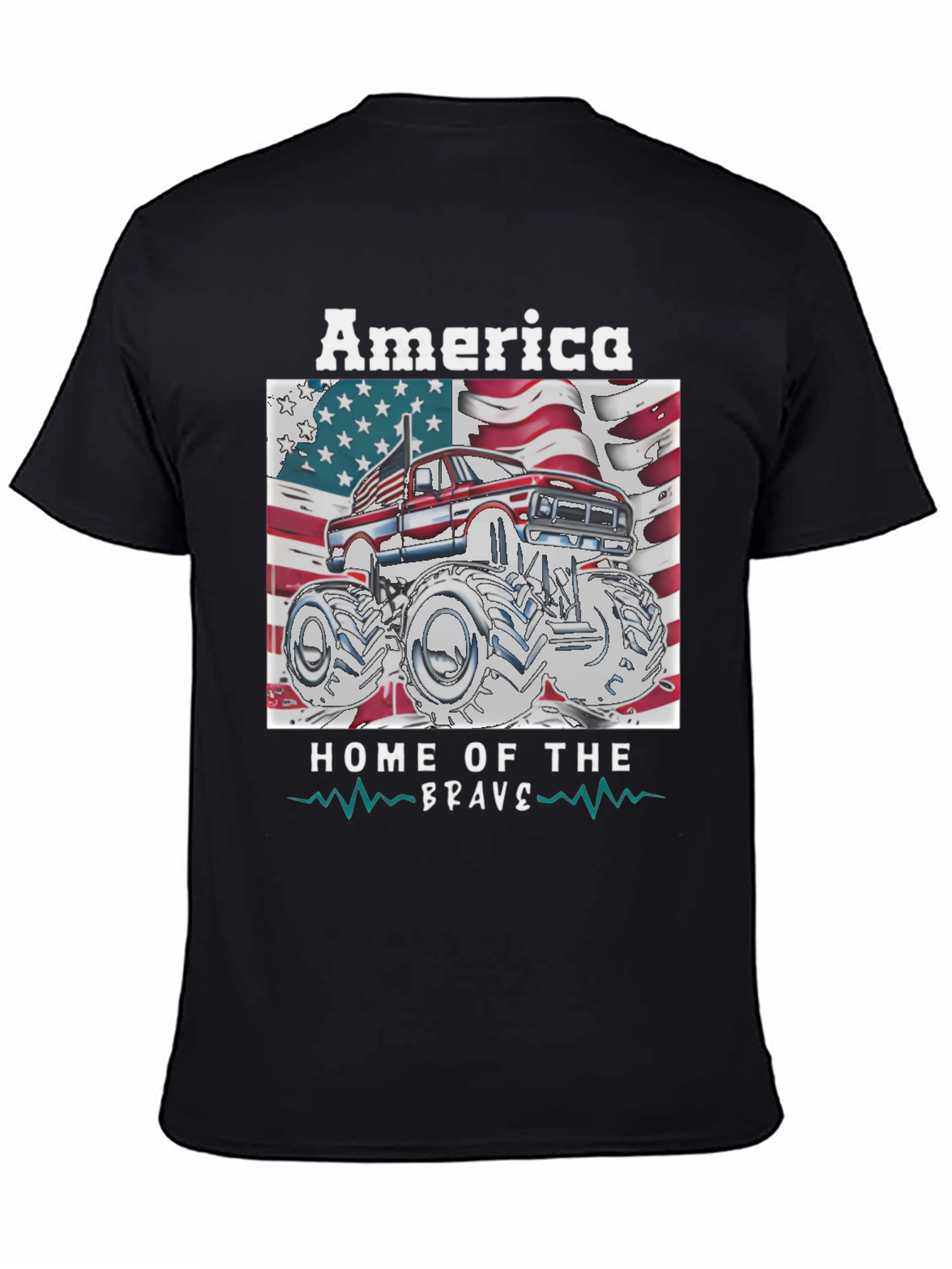 America Home of the Brave Monster Truck T-Shirt