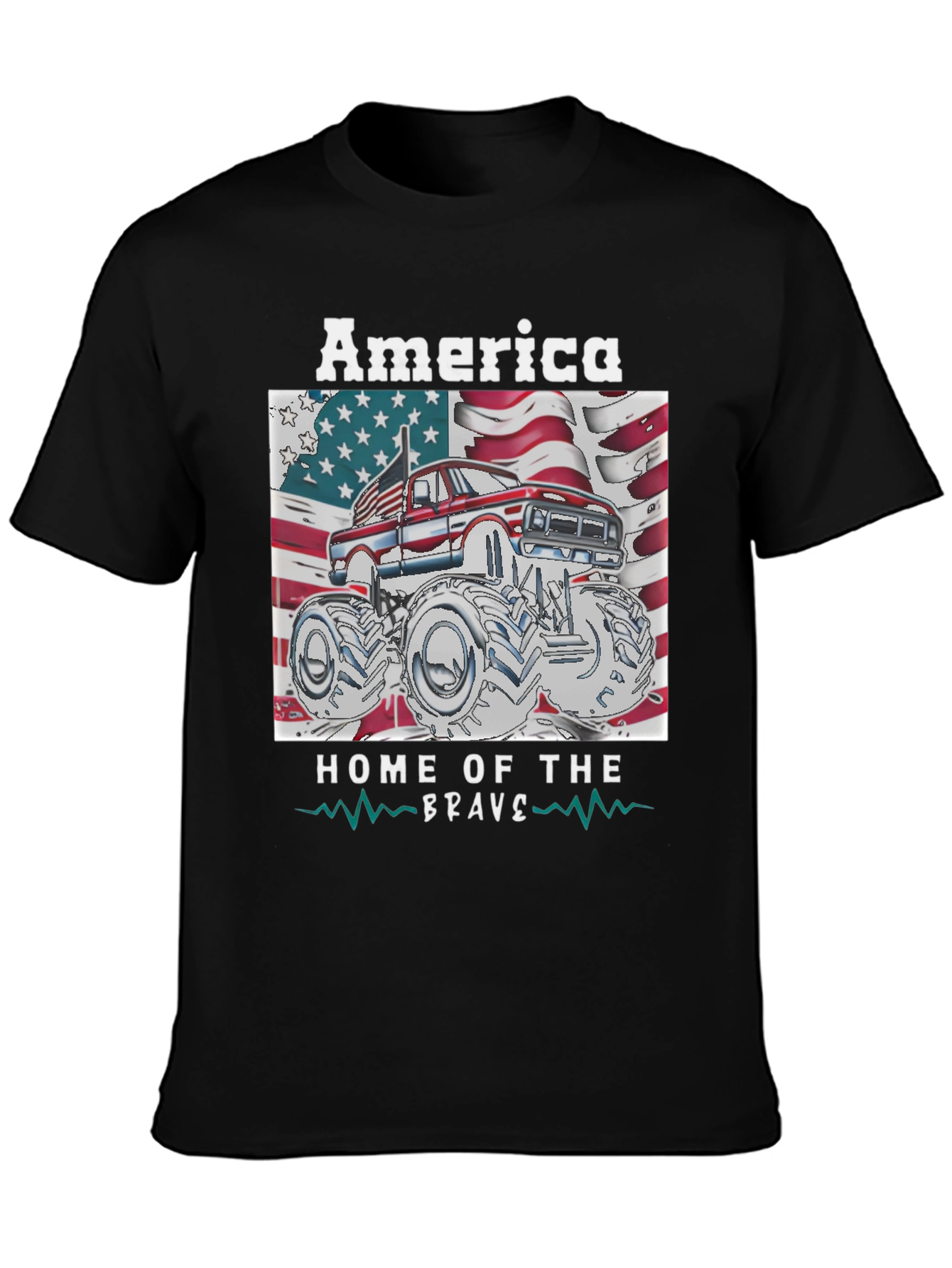 America Home of the Brave Monster Truck T-Shirt