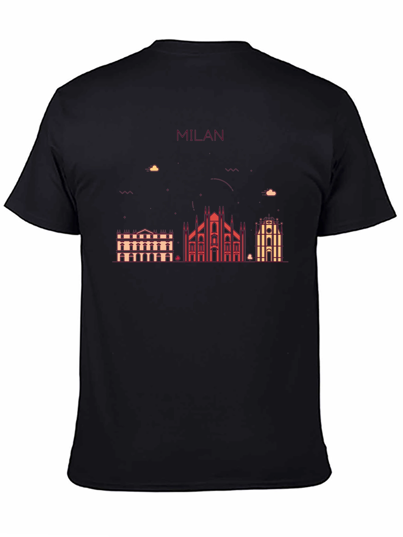 Milan Skyline Graphic T-Shirt - Black