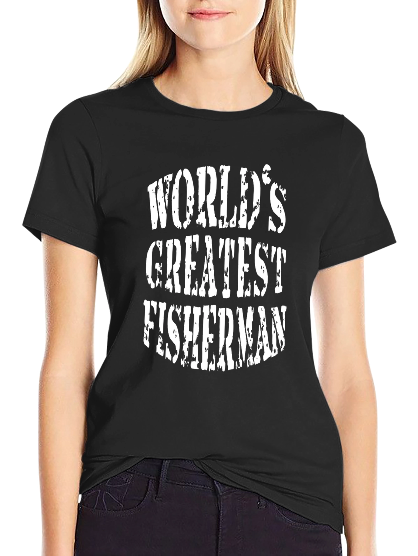 Worlds Greatest Fisherman Black Graphic Tee