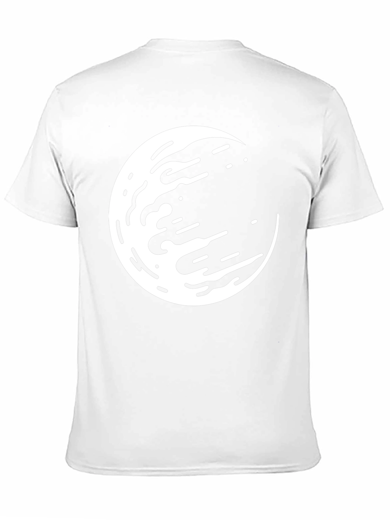 Abstract Moon Graphic Tee - Black Casual Shirt