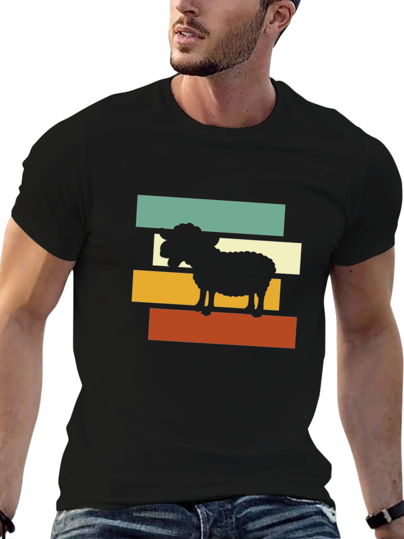 Retro Sheep Graphic Tee - Farm Animal Lover Shirt