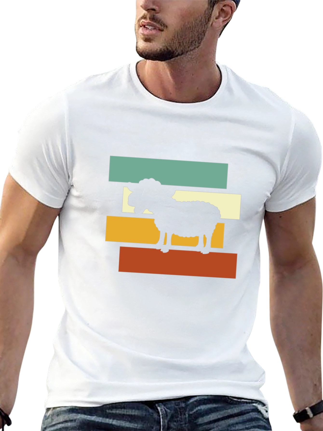 Retro Sheep Graphic Tee - Farm Animal Lover Shirt