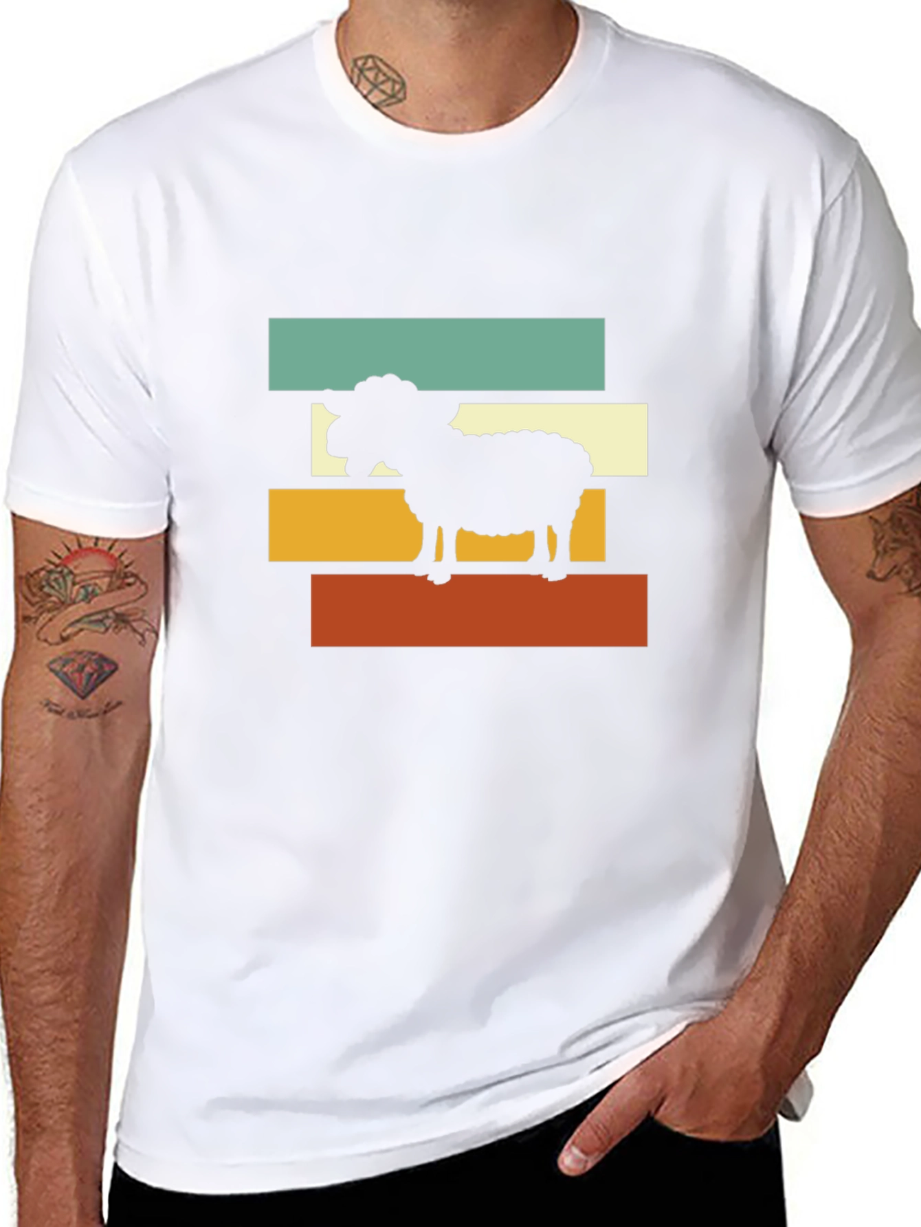 Retro Sheep Graphic Tee - Farm Animal Lover Shirt