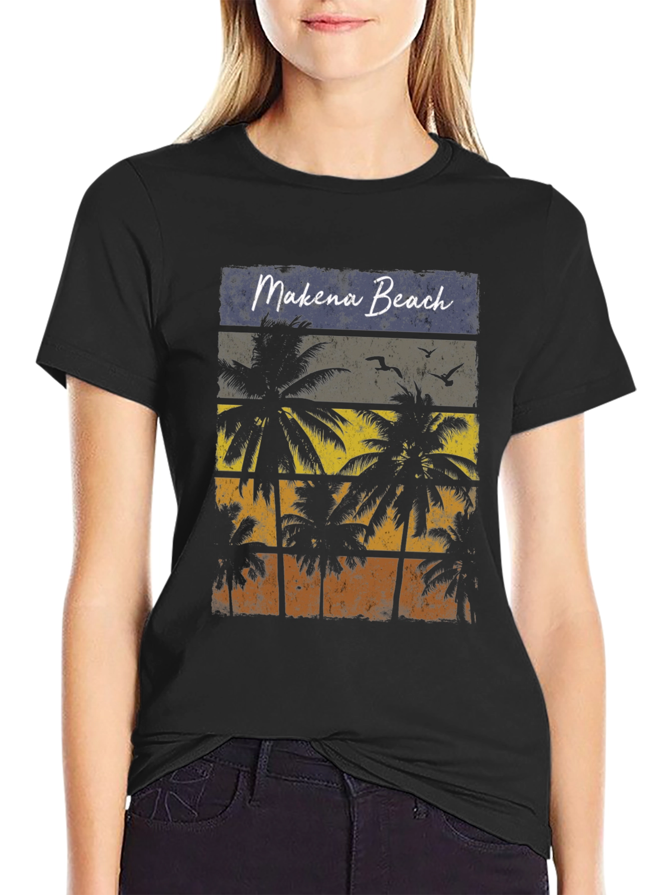 Makena Beach Palm Tree Graphic T-Shirt