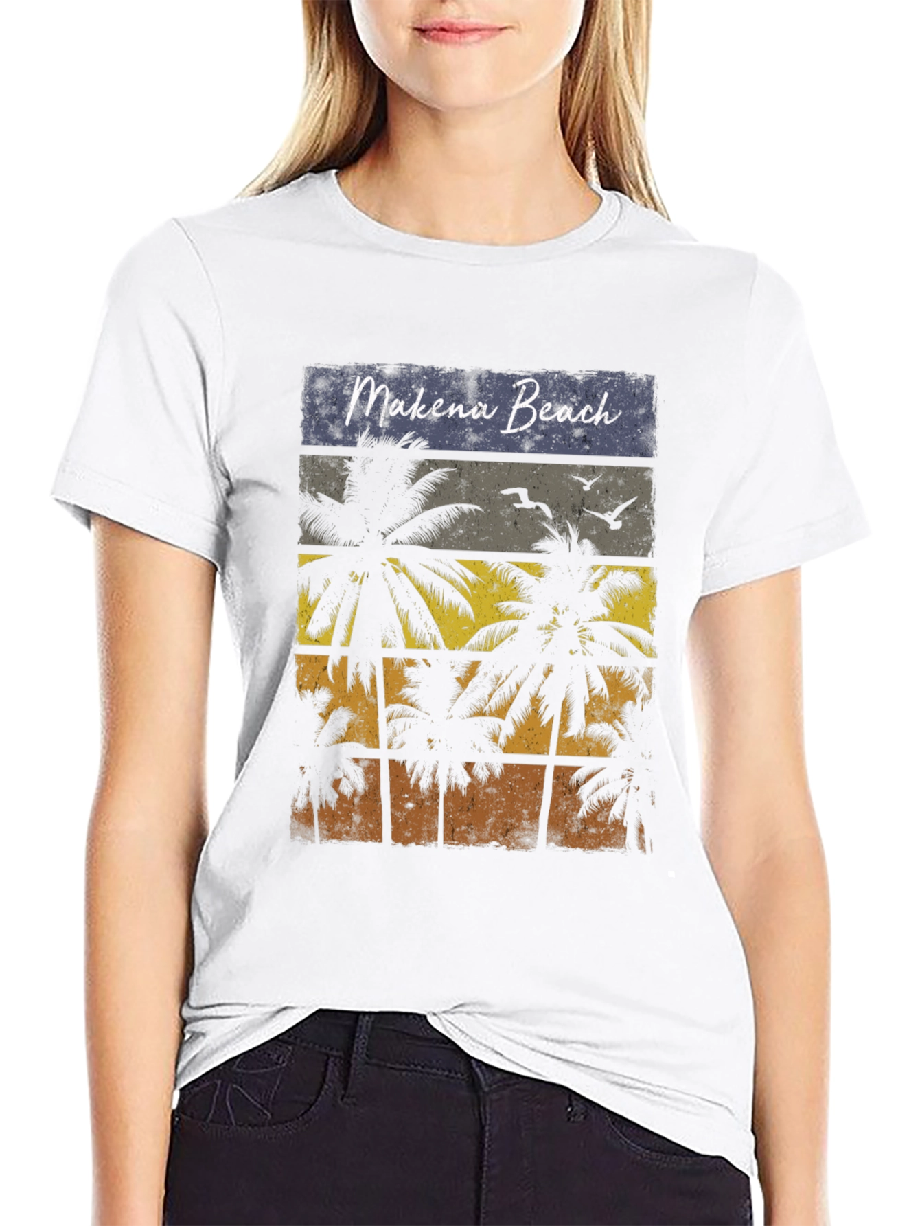 Makena Beach Palm Tree Graphic T-Shirt